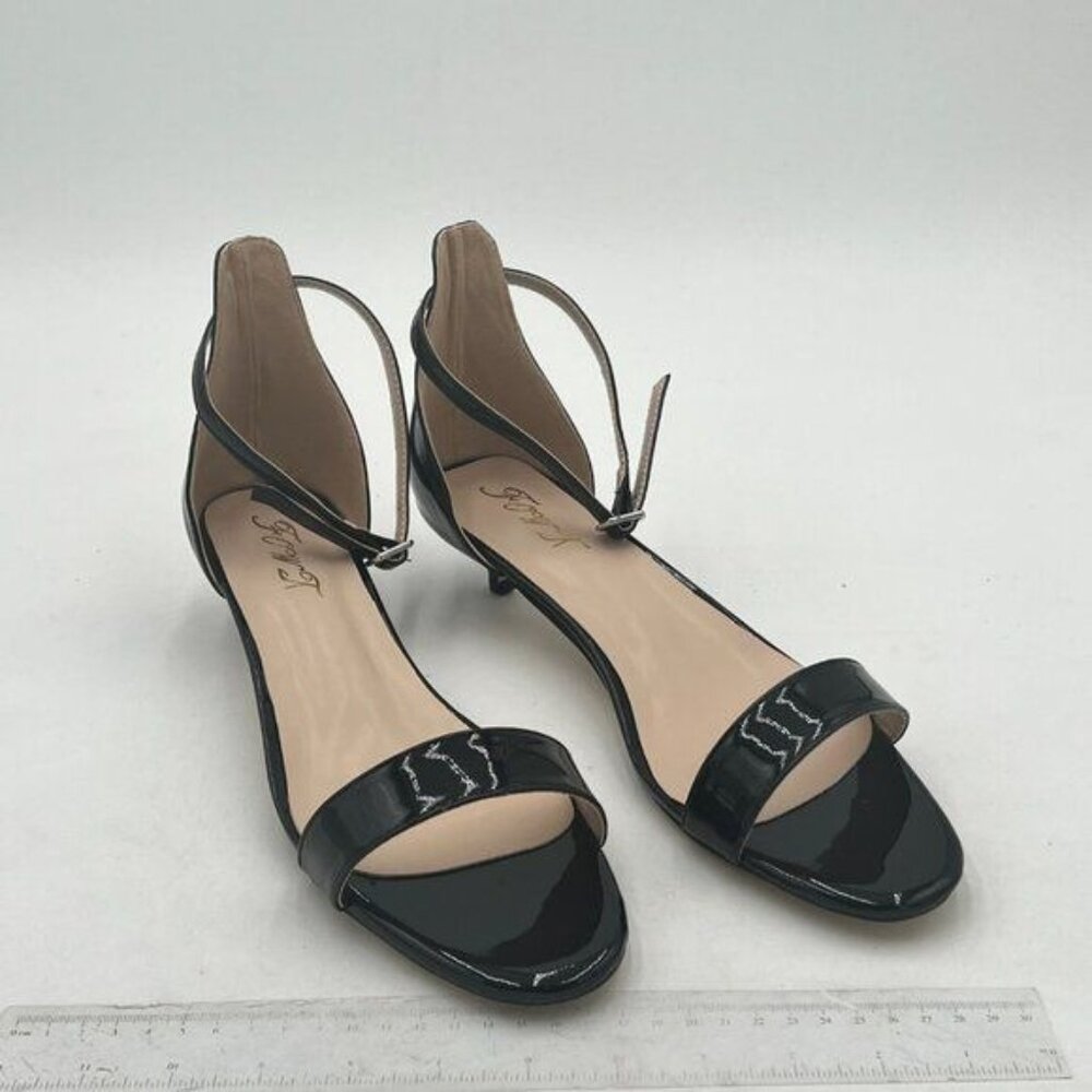 FOWT Black Open Toe Single Band Sandals Ankle Strap Kitten Heels Comfy Shoes - Picture 4 of 8